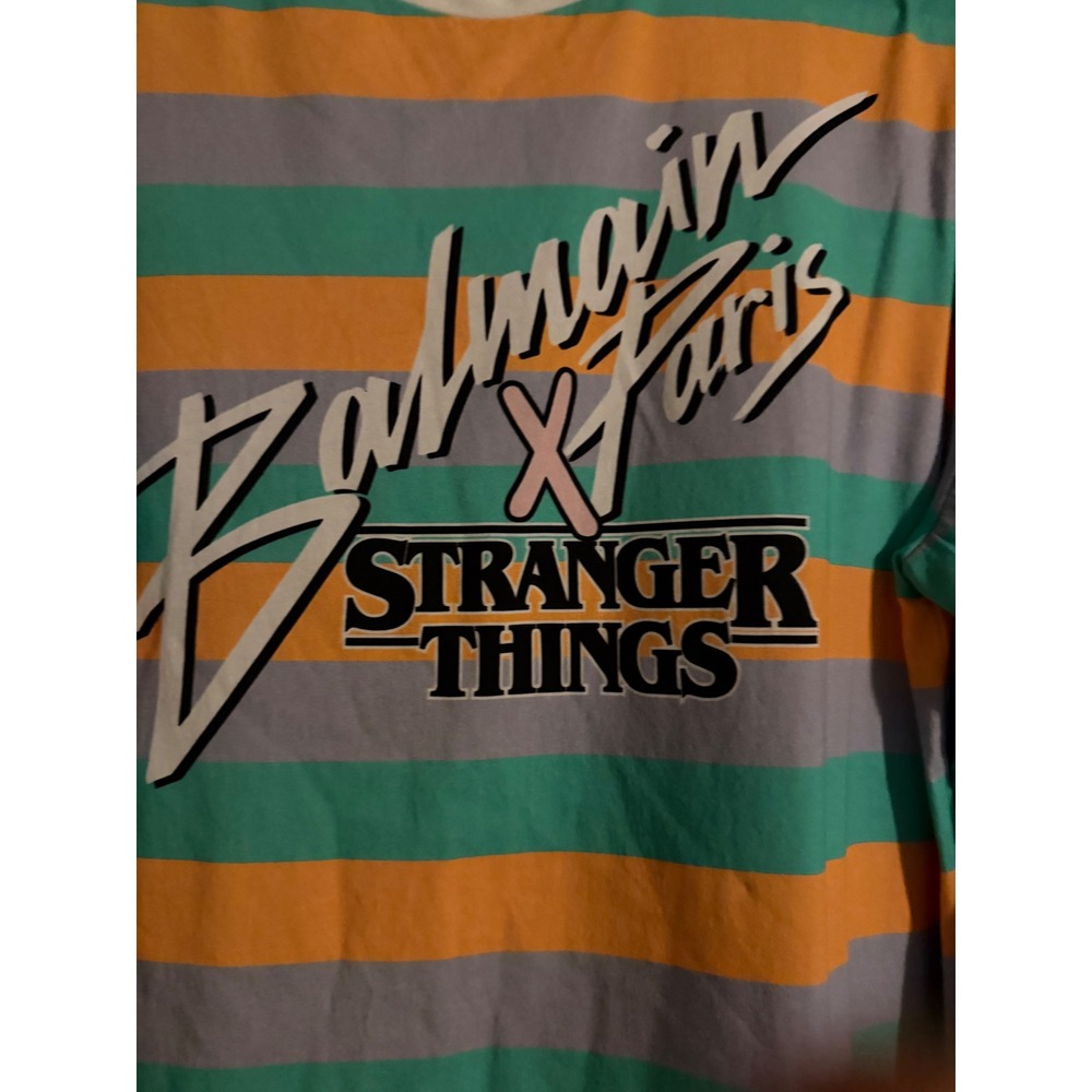Balmain x Stranger Things Mens Striped Long Sleeve T-Shirt Multi EM016GC68 M